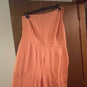 Women’s one shoulder jumpsuit Peach colored NWT 2x